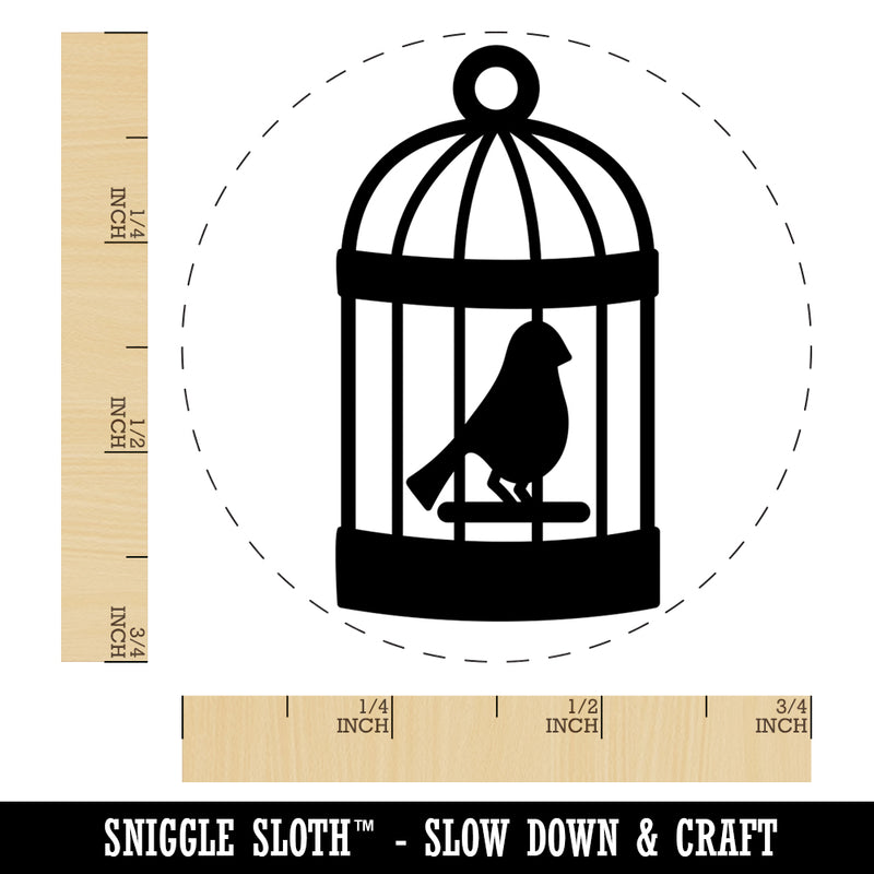 Bird Cage with Bird Rubber Stamp for Stamping Crafting Planners