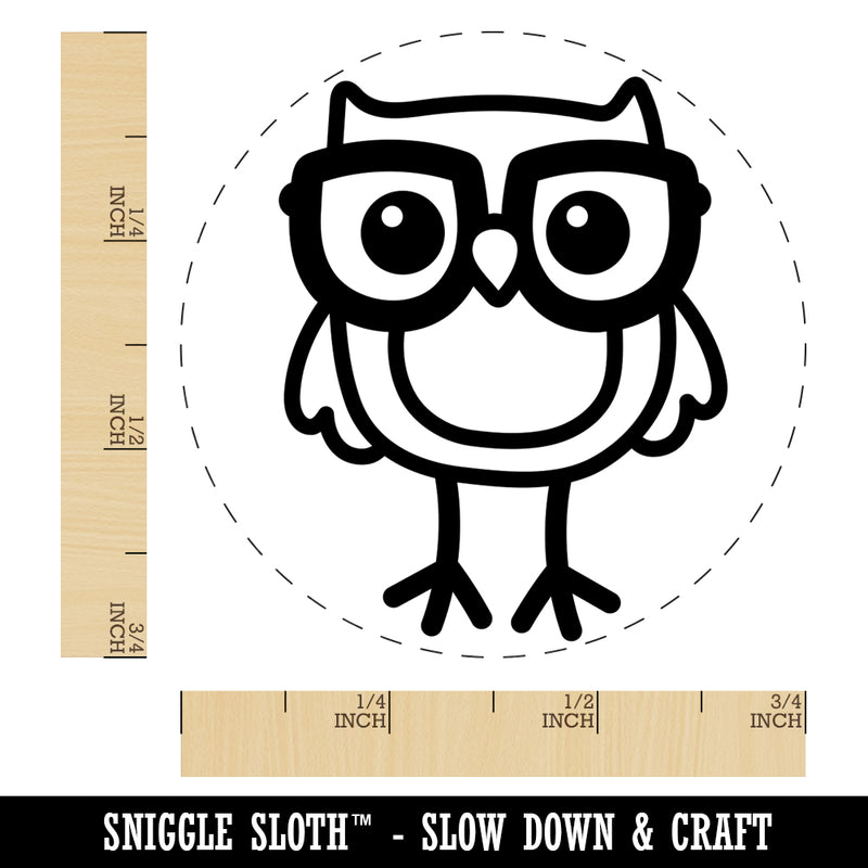 Owl Smart with Glasses Rubber Stamp for Stamping Crafting Planners