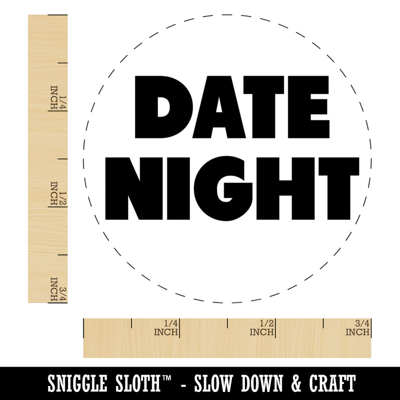 Date Night Bold Text Rubber Stamp for Stamping Crafting Planners