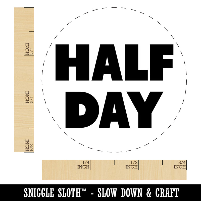 Half Day Bold Text School Rubber Stamp for Stamping Crafting Planners