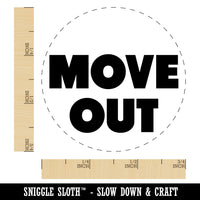 Move Out Bold Text Home House Rubber Stamp for Stamping Crafting Planners