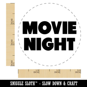 Movie Night Bold Text Date Rubber Stamp for Stamping Crafting Planners