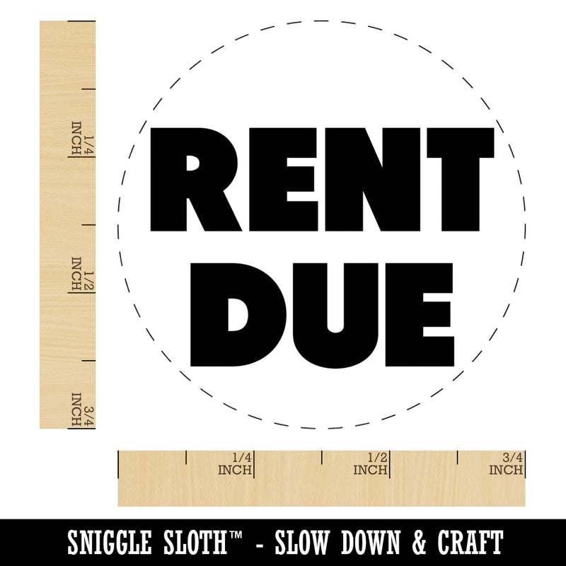 Rent Due Bold Text Bill Rubber Stamp for Stamping Crafting Planners