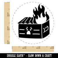 Sad Dumpster Fire Rubber Stamp for Stamping Crafting Planners