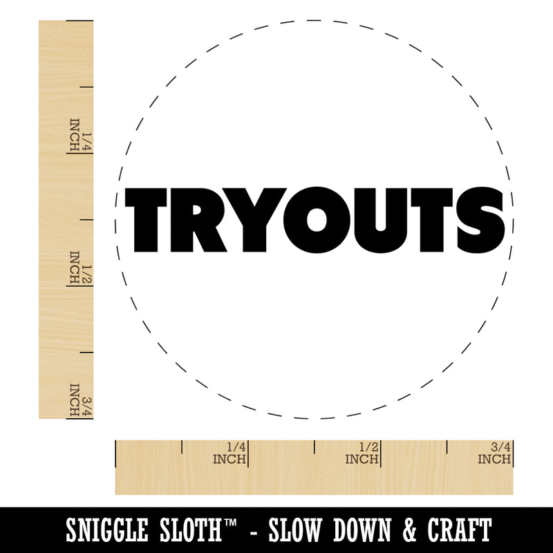 Tryouts Bold Text Sports Rubber Stamp for Stamping Crafting Planners