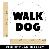 Walk Dog Bold Text Rubber Stamp for Stamping Crafting Planners
