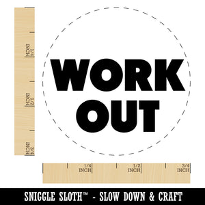 Work Out Bold Text Gym Exercise Rubber Stamp for Stamping Crafting Planners