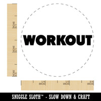 Workout Bold Text Gym Exercise Rubber Stamp for Stamping Crafting Planners