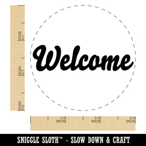 Welcome Fun Text Rubber Stamp for Stamping Crafting Planners