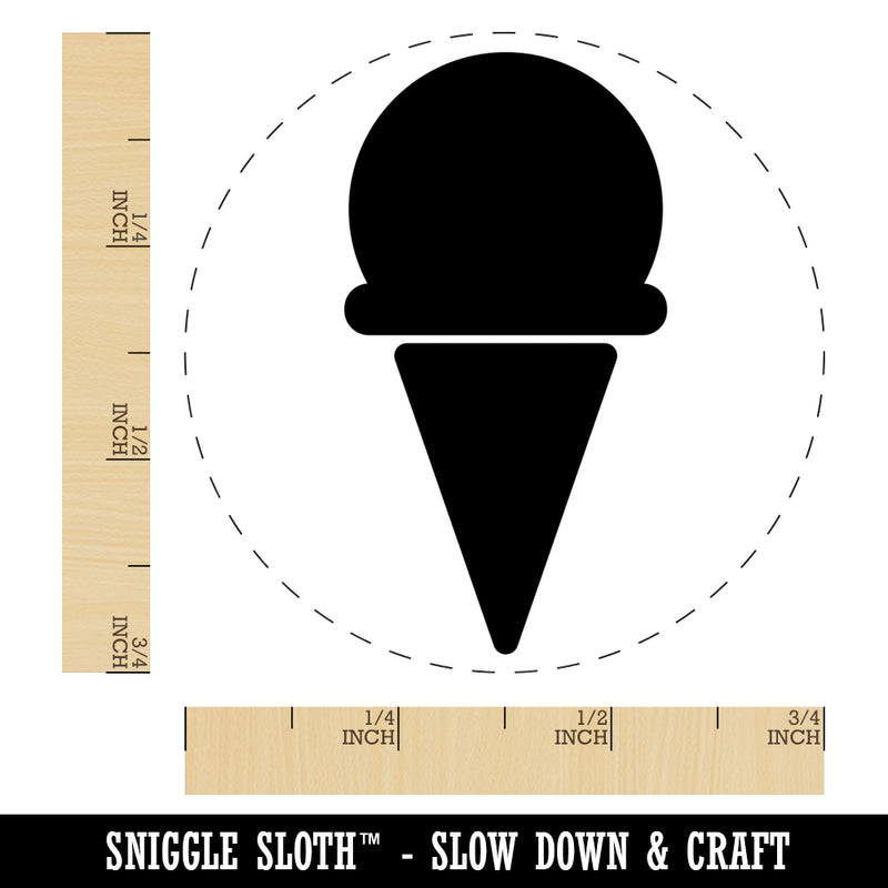 Ice Cream Cone Silhouette Rubber Stamp for Stamping Crafting Planners