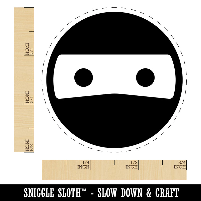 Masked Ninja Head Emoticon Rubber Stamp for Stamping Crafting Planners