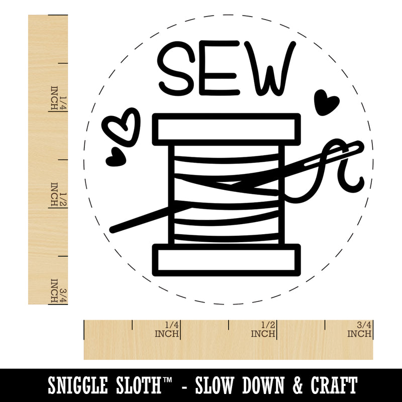 Spool of Thread Sew Sewing Rubber Stamp for Stamping Crafting Planners