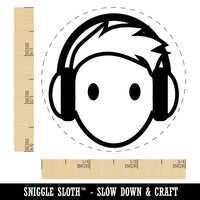 Occupation DJ with Headphones Icon Rubber Stamp for Stamping Crafting Planners