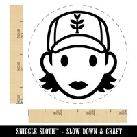 Occupation Farmer Cap Woman Icon Rubber Stamp for Stamping Crafting Planners