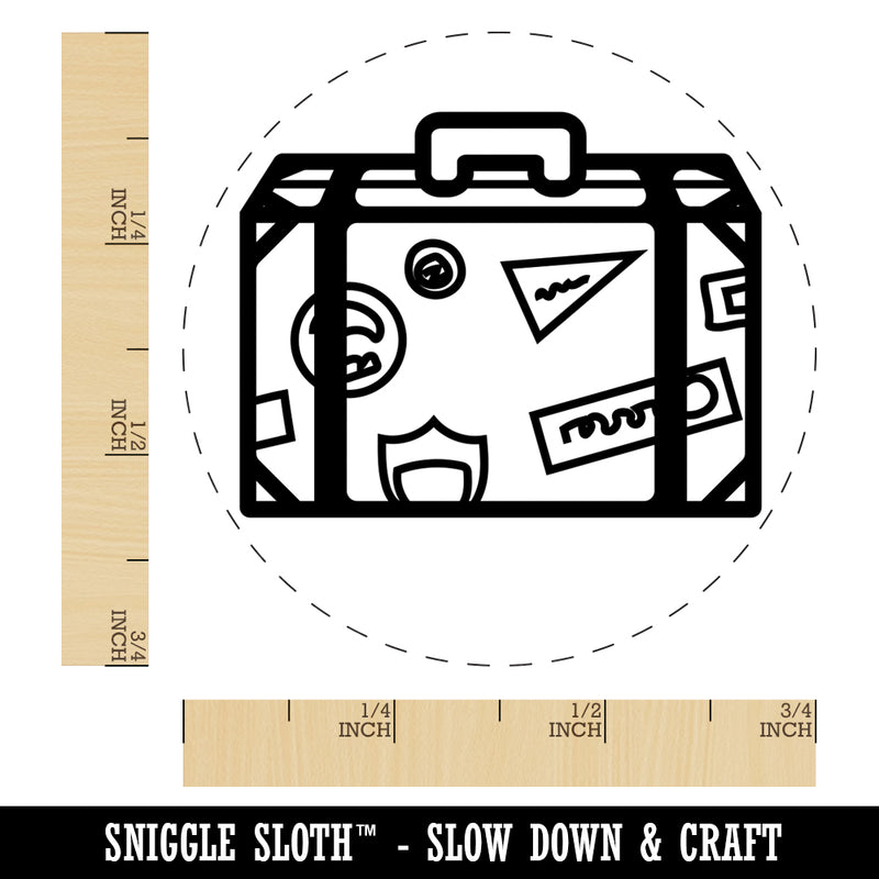Travel Suitcase with Destination Stickers Rubber Stamp for Stamping Crafting Planners