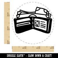 Wallet Billfold Full of Cash Money Rubber Stamp for Stamping Crafting Planners