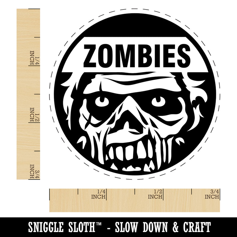 Zombies Scary Undead Face Rubber Stamp for Stamping Crafting Planners