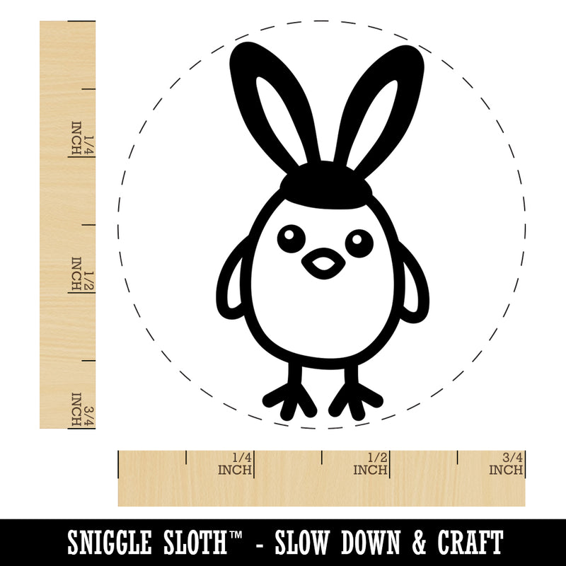 Easter Chick with Bunny Ears Rubber Stamp for Stamping Crafting Planners