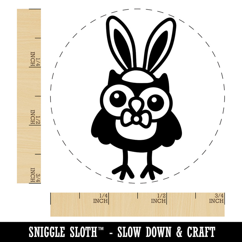 Easter Owl with Bunny Ears Rubber Stamp for Stamping Crafting Planners