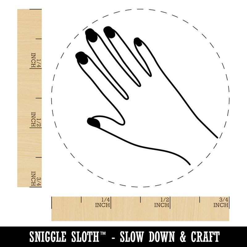 Hand with Painted Nails Rubber Stamp for Stamping Crafting Planners