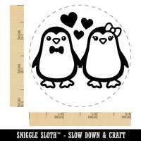 Penguin Couple in Love Anniversary Rubber Stamp for Stamping Crafting Planners