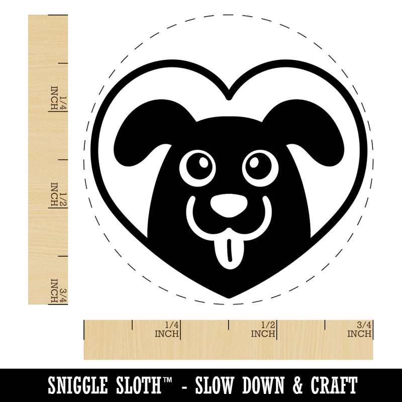 Dog Inside of Heart Love Rubber Stamp for Stamping Crafting Planners