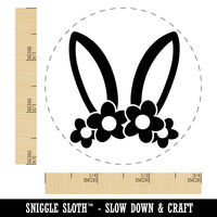 Easter Bunny Ears with Flower Crown Rubber Stamp for Stamping Crafting Planners