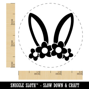 Easter Bunny Ears with Flower Crown Rubber Stamp for Stamping Crafting Planners