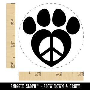 Paw Print Dog Cat Heart Peace Sign Rubber Stamp for Stamping Crafting Planners