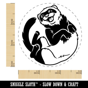 Silly Ferret on Back Rubber Stamp for Stamping Crafting Planners