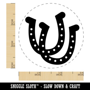 Double Horseshoe Lucky Rubber Stamp for Stamping Crafting Planners