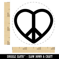 Peace Symbol in Heart Rubber Stamp for Stamping Crafting Planners