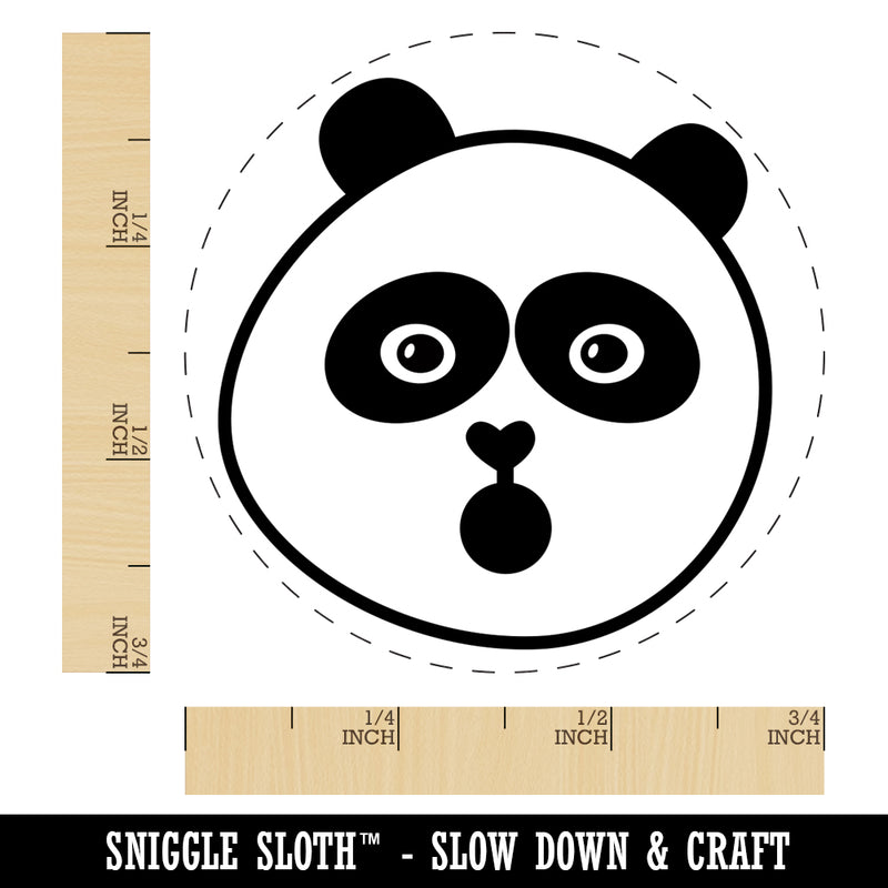 Surprised Panda Face Shocked Rubber Stamp for Stamping Crafting Planners