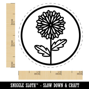 Mum Chrysanthemum Flower in Circle Rubber Stamp for Stamping Crafting Planners