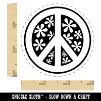 Peace Sign With Flowers Rubber Stamp for Stamping Crafting Planners
