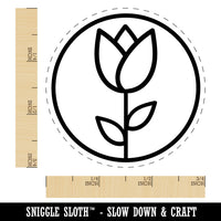 Tulip Flower in Circle Rubber Stamp for Stamping Crafting Planners