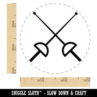 Crossed Fencing Swords Foil Rubber Stamp for Stamping Crafting Planners