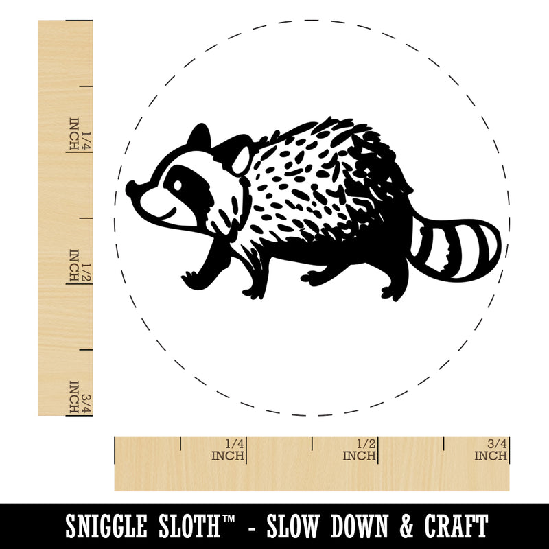 Cute Raccoon Walking Rubber Stamp for Stamping Crafting Planners