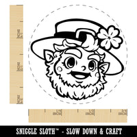 Cute Saint Patrick's Day Leprechaun Head Rubber Stamp for Stamping Crafting Planners