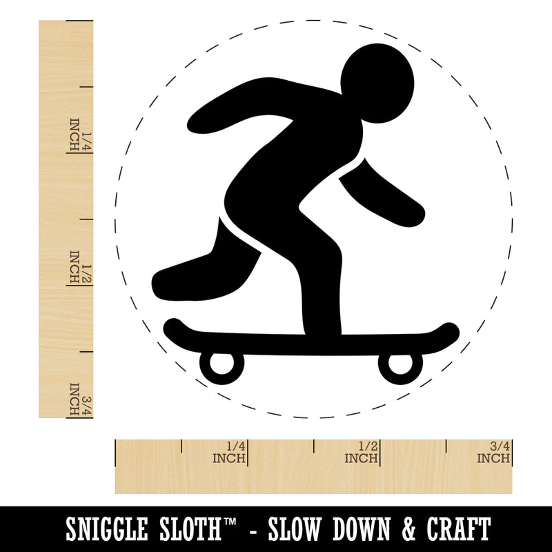 Skateboarding Man on Skateboard Rubber Stamp for Stamping Crafting Planners