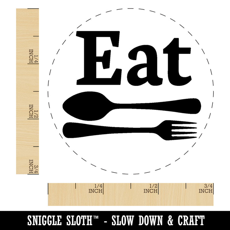 Eat Spoon and Fork Kitchen Rubber Stamp for Stamping Crafting Planners