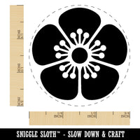 Single Cherry Blossom Flower Rubber Stamp for Stamping Crafting Planners