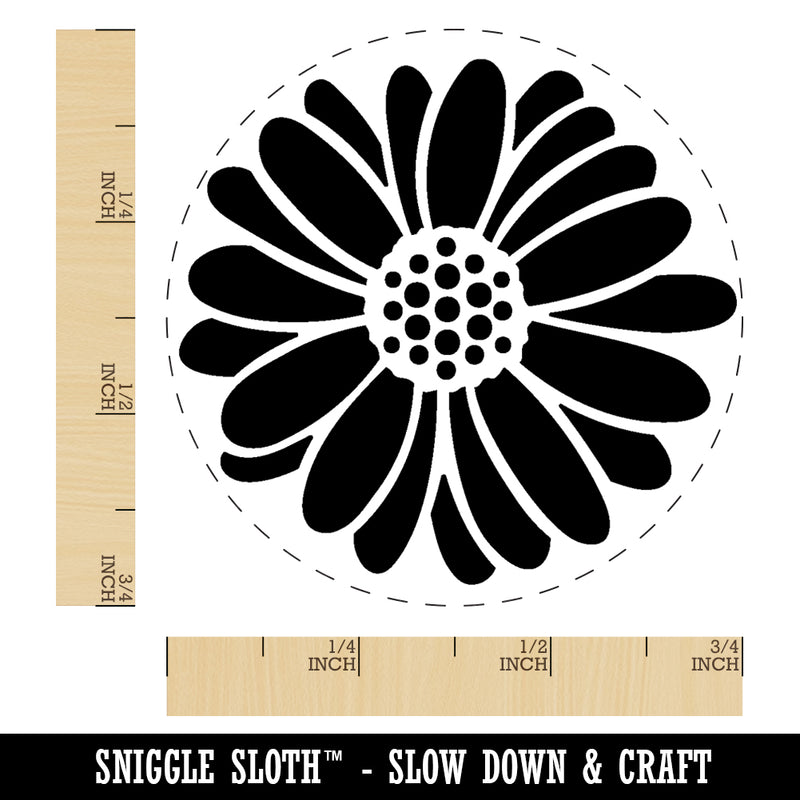 Single Daisy Flower Rubber Stamp for Stamping Crafting Planners