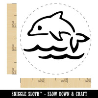 Fun Jumping Dolphin Ocean Waves Rubber Stamp for Stamping Crafting Planners