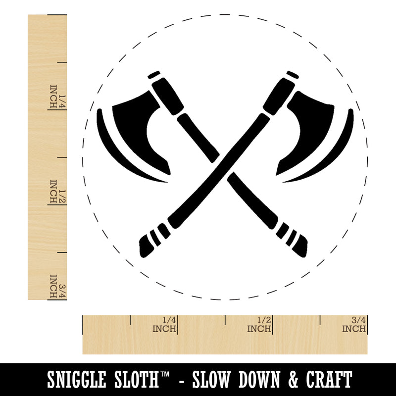 Crossed Viking Battle Axes Weapons Rubber Stamp for Stamping Crafting Planners