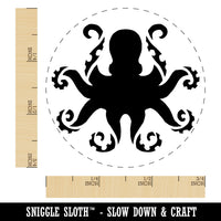 Octopus with Twisting Tentacle Arms Rubber Stamp for Stamping Crafting Planners