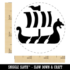 Viking Dragon Headed Longboat Ship with Sails Rubber Stamp for Stamping Crafting Planners