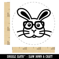 Bunny Rabbit Wearing Glasses Easter Rubber Stamp for Stamping Crafting Planners