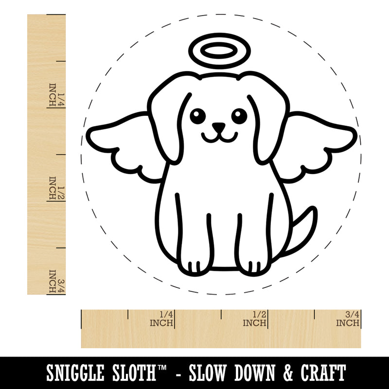 Dog Angel Rubber Stamp for Stamping Crafting Planners