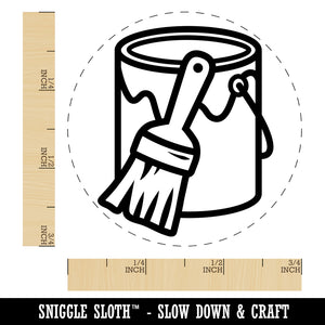 Paint Can with Brush Rubber Stamp for Stamping Crafting Planners